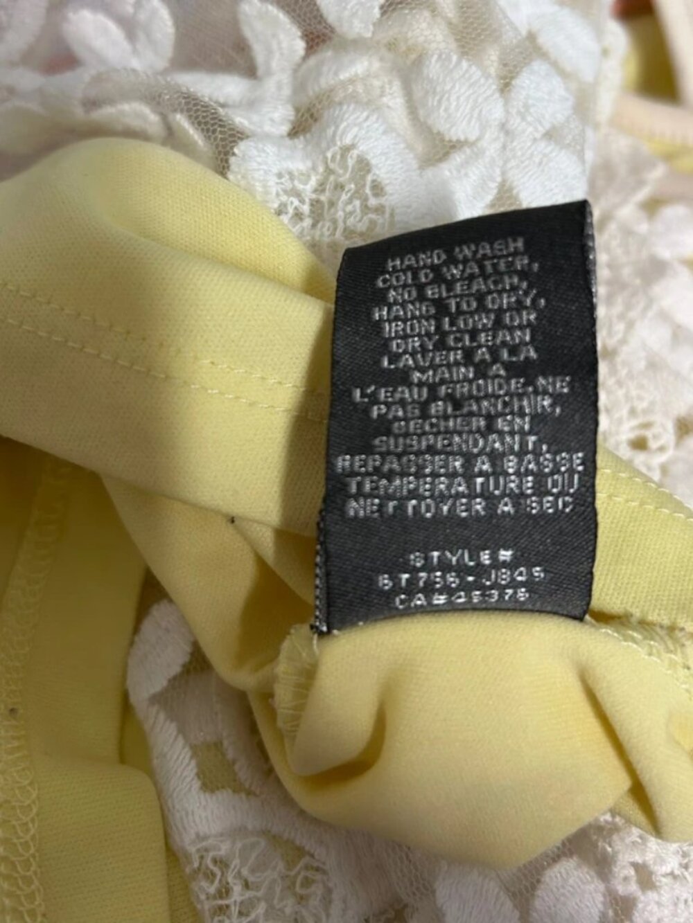 Suzy Shier Womens Yellow Floral Lace Sleeveless Blouse Tank - Picture 5 of 5